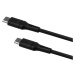 FIXED Liquid silicone kabel USB-C/USB-C (PD), 1,2m, USB 2.0, 60W, černý