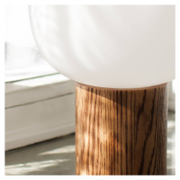Markslöjd Stolní lampa Skene ze dřeva a skla 44cm