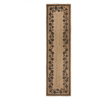 Flair Rugs koberce AKCE: 60x230 cm Běhoun Printed Jute Maisie Natural/Black - 60x230 cm