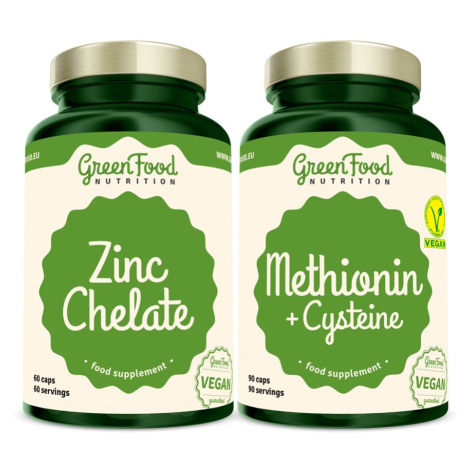 GreenFood Nutrition Methionin + Cysteine + Zinc Chelate dvojbalení 90+60 kapslí