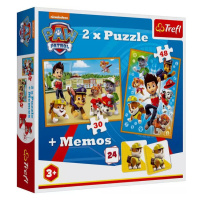 TREFL Puzzle 2v1 28x21cm Pexeso Tlapková Patrola (Paw Patrol) 24 kartiček