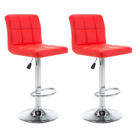 vidaXL Barové stoličky 2 ks červené umělá kůže