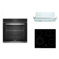 Set spotřebičů Beko- trouba BBIM13300X, deska HIC64404T, odsavač CTB6407X