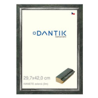 DANTIK rámeček 29,7 × 42, IVANETE zelený plexi čiré