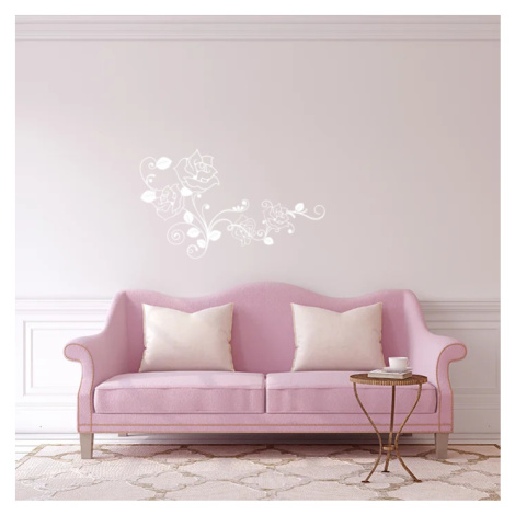 Samolepka na zeď: Ornament z růží - 90x81 cm