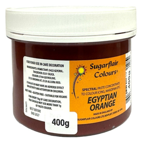 Sugarflair paste colour - gelová barva Egyptian Orange XXL - oranžová - 400g