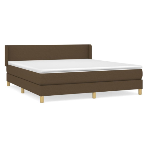vidaXL Box spring postel s matrací tmavě hnědá 180x200 cm textil