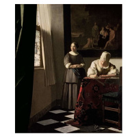 Obrazová reprodukce Lady writing a letter with her Maid, c.1670, Jan (1632-75) Vermeer, 35x40 cm