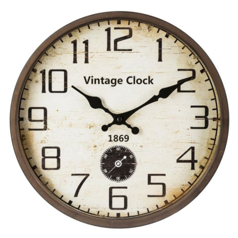 DekorStyle Nástěnné hodiny Lanie vintage hnědá