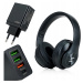 Bezdrátová Sluchátka Přes Uši Bluetooth Audio MP3 Síťová Nabíječka
