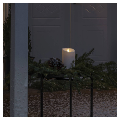 Konstsmide Christmas Dekorativní svíčka LED IP44 krémově bílá roztavená 18,4 cm Konstmide