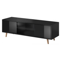 Vivaldi TV stolek Sweden 140 cm černý mat/černý lesk