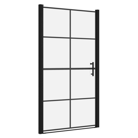 vidaXL Sprchové dveře tvrzené sklo 100 x 178 cm černé