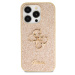 Guess PU Fixed Glitter 4G Metal Logo kryt iPhone 15 Pro Max zlatý