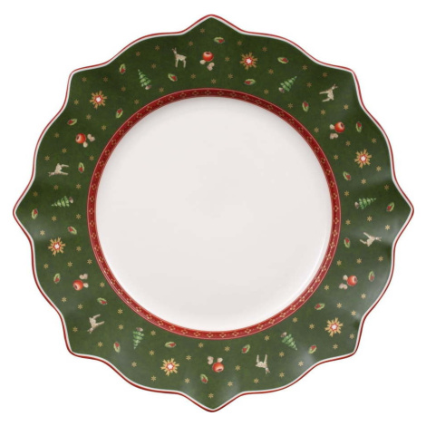 Zelený porcelánový talíř s vánočním motivem Villeroy & Boch, ø 28 cm