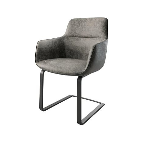 DELIFE Jídelní židle Pejo-Flex šedá vintage konzolová podnož plochá černá