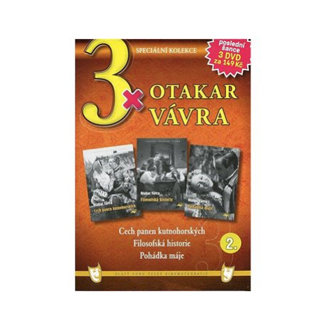 3x Otakar Vávra 2: Cech panen kutnohorských, Filosofská historie, Pohádka máje /papírová pošetka