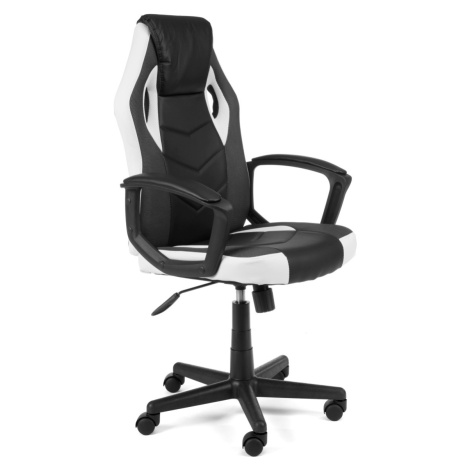 Ak furniture Otočná herní židle FERO II černo-bílá