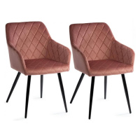HowHomely SADA 2x Jídelní židle RICO růžová