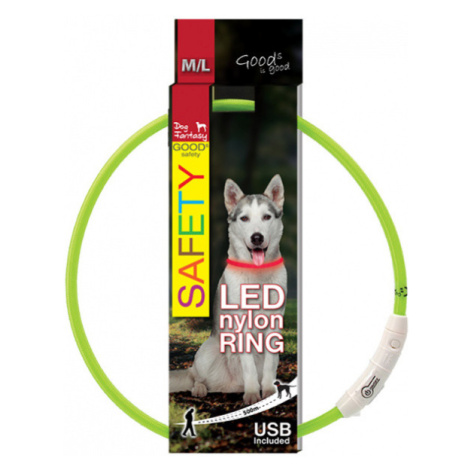 LED svítící obojek z nylonu zelený 65cm Dog Fantasy