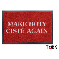 GDmats koberce EXKLUSIVNĚ: Rohožka od TMBK: MAKE BOTY ČISTÉ AGAIN - na ven i na doma - 39x58 cm