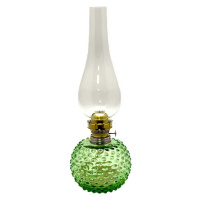 Floriánova huť Petrolejová lampa EMA 38 cm světle zelená