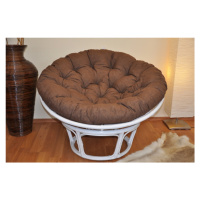 Papasan DIAS — ratan, látka, ⌀115 cm, bílá / více barev Hnědý melír