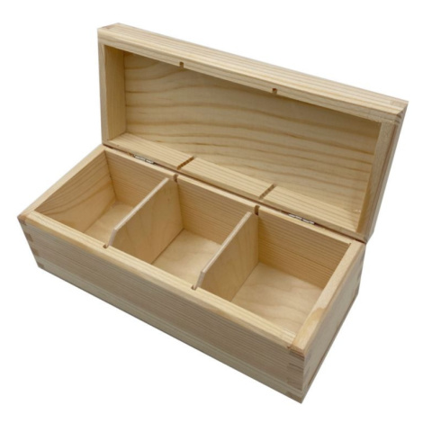 Dřevěná krabička obdélníková úzká na čaj 21,5x9,3x8,8cm