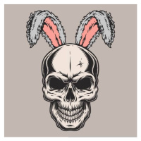 Ilustrace Skull Easter bunny emblem colorful, IMOGI, 40x40 cm