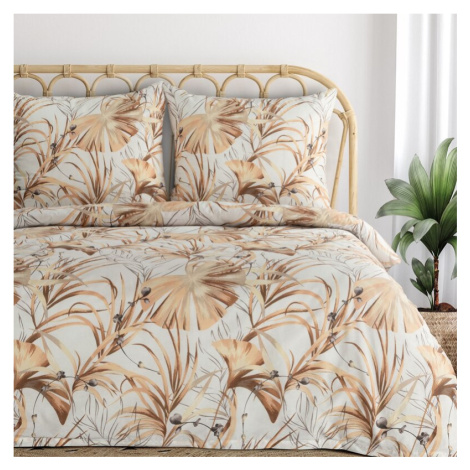 ArtFir Povlečení na jednolůžko POLA | bílá/hnědá 140 x 200 cm