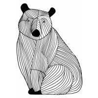 Ilustrace Lines art Bear, Justyna Jaszke, 30 × 40 cm