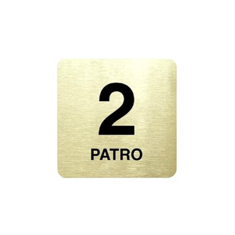 Accept Piktogram "2 patro" (80 × 80 mm) (zlatá tabulka - černý tisk bez rámečku)
