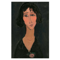 Obrazová reprodukce Margherita, Jeune Femme a la Rose, Amedeo Modigliani, 26.7 × 40 cm