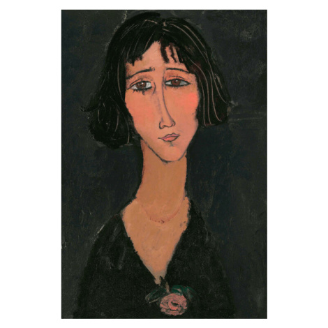 Obrazová reprodukce Margherita, Jeune Femme a la Rose - Amedeo Modigliani, 26.7x40 cm