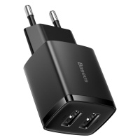 Baseus Kompaktní síťová nabíječka 2x USB 10,5 W černá (CCXJ010201)