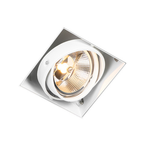 Zapuštěné bodové světlo bílé GU10 AR111 bez rámečku nastavitelné - Oneon QAZQA