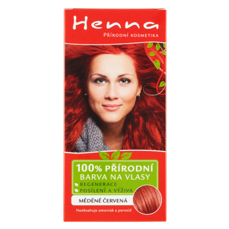 Henna 100% přírodní barva na vlasy měděně červená 33g