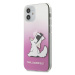 Karl Lagerfeld KLHCP12SCFNRCPI hard silikonové pouzdro iPhone 12 Mini 5.4" pink Choupette fun