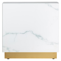 Estila Art-deco luxusní příruční stolek Moraira obdélníkového tvaru s mramorovým vzorem a zlatou