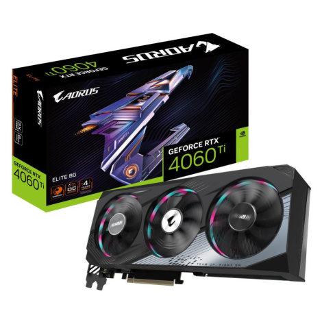 GIGABYTE VGA NVIDIA GeForce RTX 4060 Ti AORUS ELITE 8G, 8G GDDR6X, 3xDP, 1xHDMI