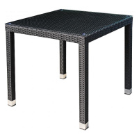 DEOKORK Zahradní ratanový stůl NAPOLI 80x80 cm (černá)