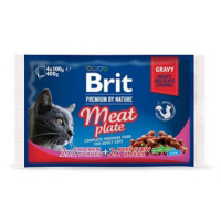 Brit Premium by Nature Cat Pouch Meat Plate 400 g (4 × 100 g)