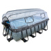 Bazén s krytem a pískovou filtrací Stone pool Exit Toys ocelová konstrukce 400*200*122 cm šedý o