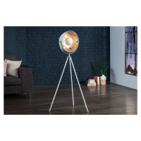 Estila Originální moderní stojací lampa Studio 140cm bílá / stříbrná