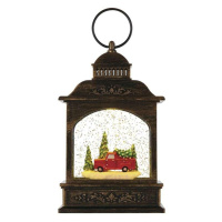 EMOS LED dekorace – vánoční lucerna s autíčkem, 21 cm, 3x AA, vnitřní, teplá bílá, časovač DCLW2