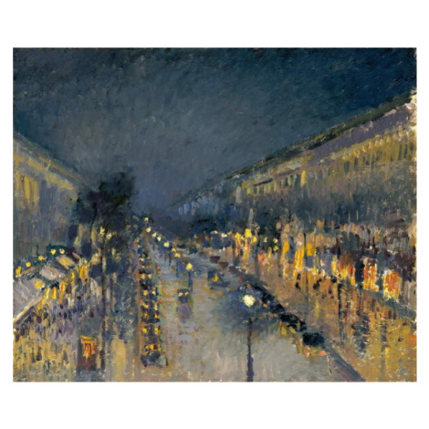 Obrazová reprodukce The Boulevard Montmartre at Night, 1897, Pissarro, Camille, 40 × 33.1 cm