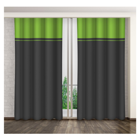 Šedě zelený dekorační závěs do obýváku Délka: 280 cm