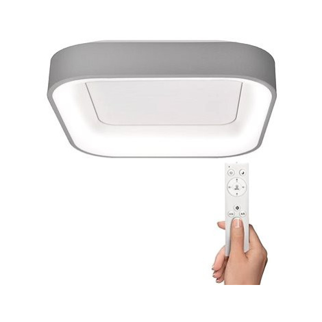 Solight LED stropní světlo čtvercové Treviso, 48W, 2880lm, stmívatelné, dálkové ovládání, šedá