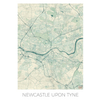 Mapa Newcastle Upon Tyne, Hubert Roguski, 30 × 40 cm