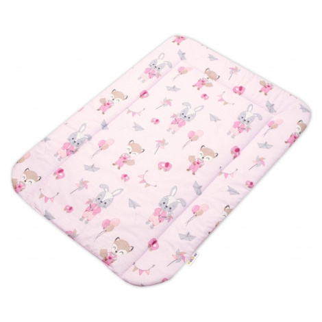Baby Nellys Přebalovací podložka 50x70 cm, bavlna, Liška a Zajíc Baby Nellys, růžová